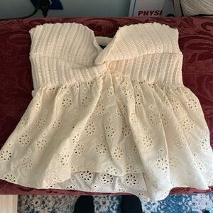 Cream Lace Women Top